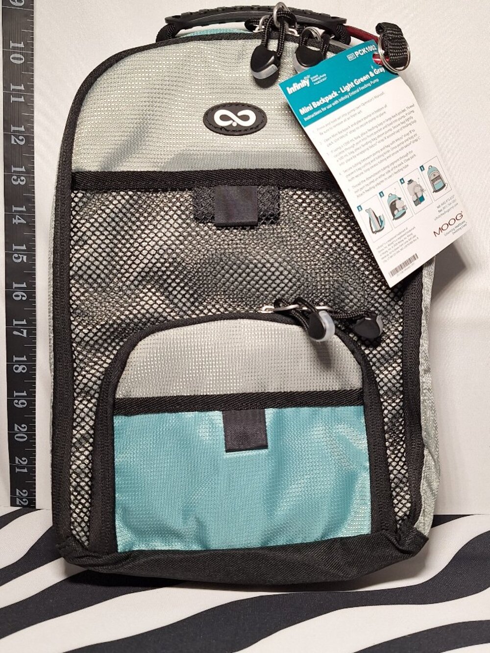 NWT ZEVEX Moog Mini Feeding Pump Backpack - Teal/Grey - Picture 1 of 10